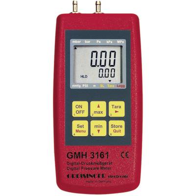 Greisinger GMH 3161-01 Druck-Messgerät  Luftdruck, Nicht aggressive Gase, Korrosive Gase -0.001 - 0.025 bar 