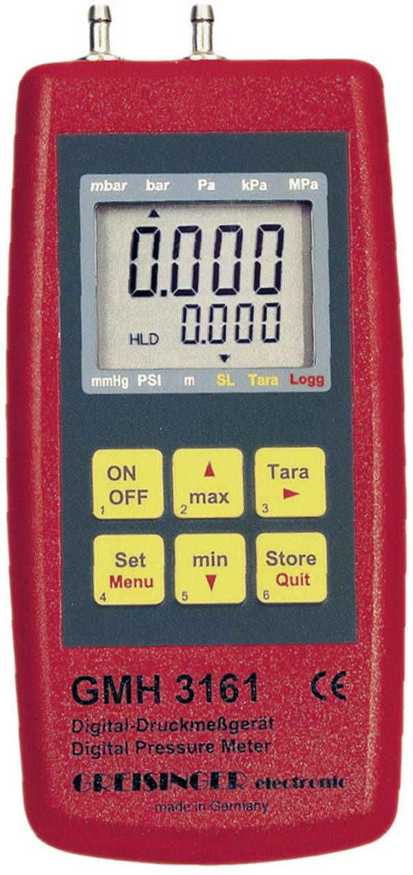 Greisinger GMH 3161-13 Druck-Messgerät kalibriert (DAkkS-akkreditiertes Labor) Luftdruck, Nicht aggressive Gase, Korrosive Gase -0.1 - 2 bar