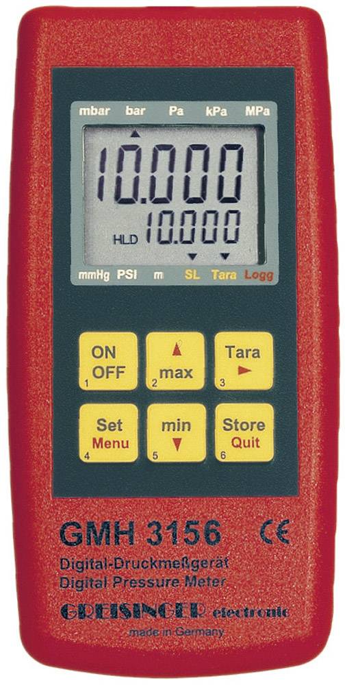 GHM Druck-Messgerät Greisinger GMH 3156 Luftdruck, Flüssigkeiten 2.5 - 400 bar mit Datenloggerfunkti
