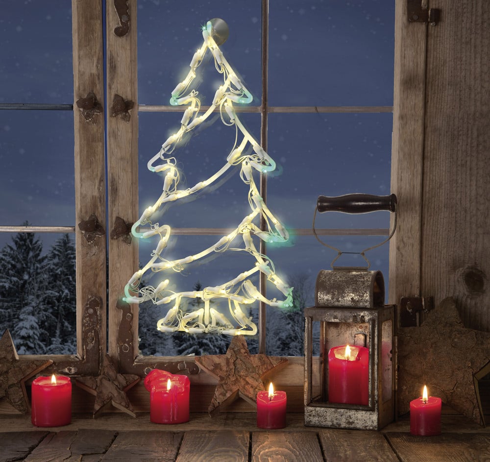 FensterDekoration Weihnachtsbaum WarmWeiß LED Polarlite LDE02006