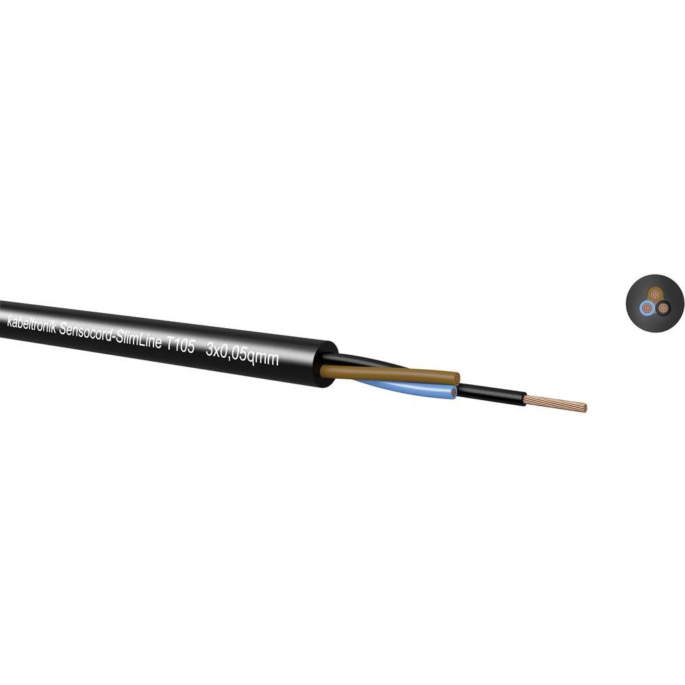 Sensor kabel Sensocord® 4 x 0.05 mm² Zwart Kabeltronik 2430405T9 Per meter