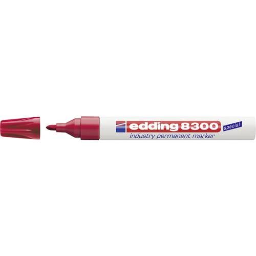 Edding 8300 industry permanent marker 4-8300002 Permanentmarker Rot wasserfest: Ja