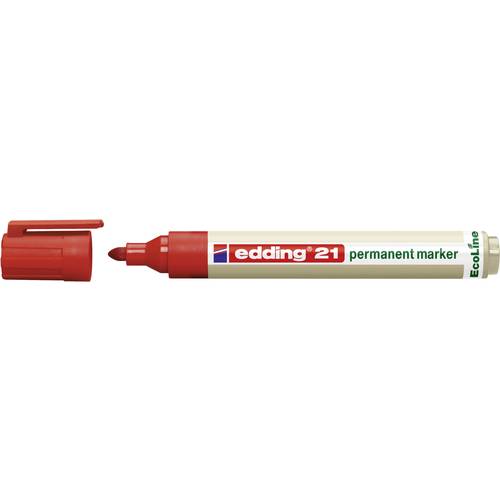 Thumbnail - Edding edding 21 permanent marker EcoLine 4-21002 Permanentmarker Rot wasserfest: Ja