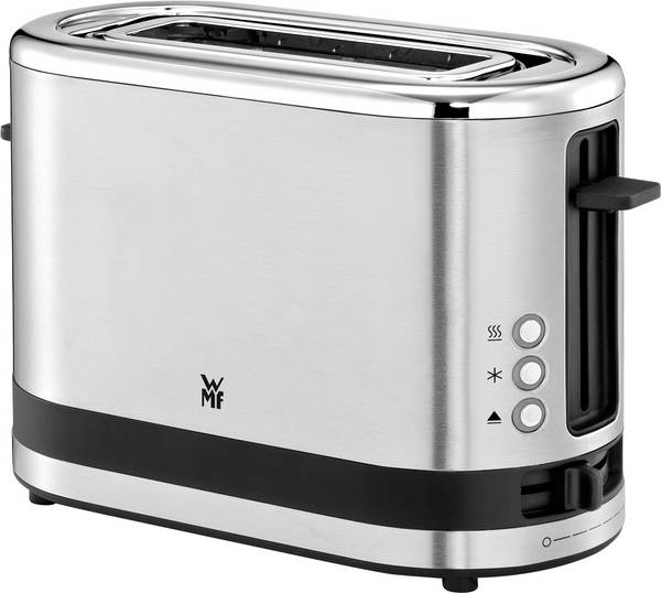 WMF Toaster Toaster mit eingebautem Brötchenaufsatz Edelstahl, Schwarz