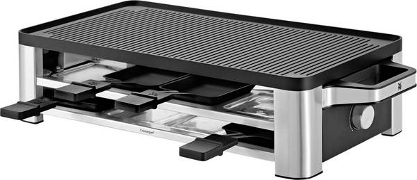 WMF LONO Raclette Raclette 8 Pfännchen, mit manueller Temperatureinstellung Edelstahl, Schwarz