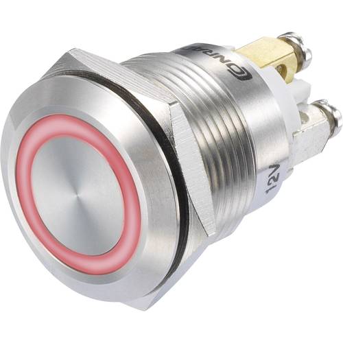 TRU COMPONENTS 1273002 GQ19F-10E/R/12V/S Druckschalter 48 V/DC 3 A 1 x Aus/(Ein) tastend Rot IP65 1 St.