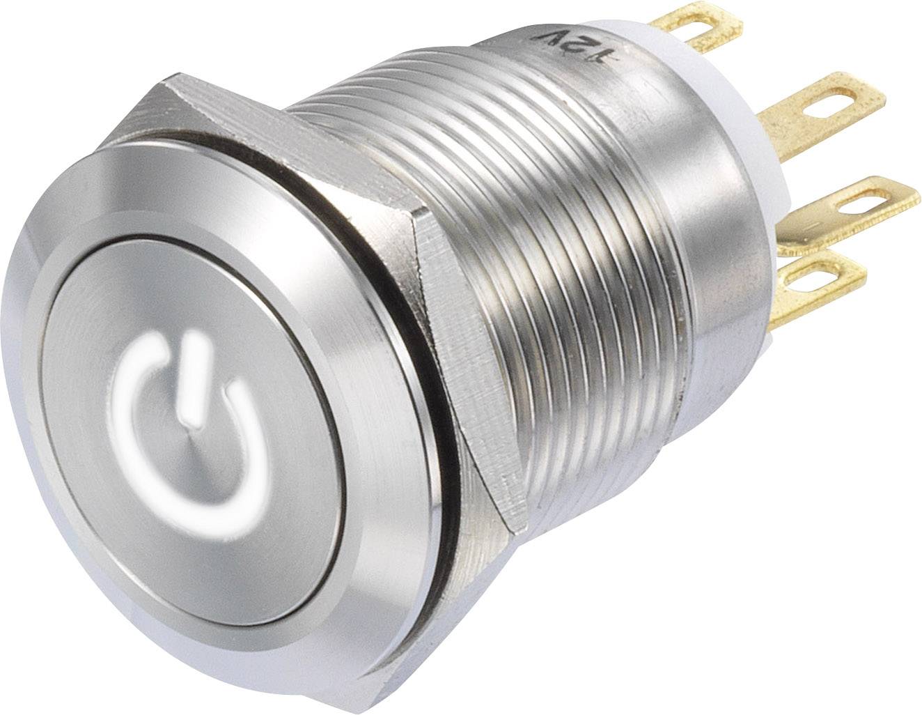 TRU COMPONENTS TC-8904688 LAS1-GQF-11/W/12V Drucktaster 250 V/AC 3 A 1 x Ein/(Ein) tastend Weiß IP65 1 St.
