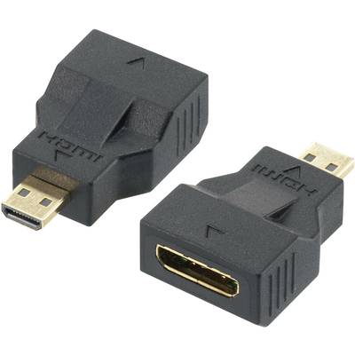 SpeaKa Professional SP-5094240 HDMI Adapter [1x HDMI-Stecker D Micro - 1x HDMI-Buchse C mini] Schwarz vergoldete Steckko