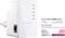 Weißer Edimax Wi-Fi-Repeater. Auf den Seiten befinden sich LED-Anzeigen. Preis ca. 23 Euro. Link zur Website edimax-de.eu.