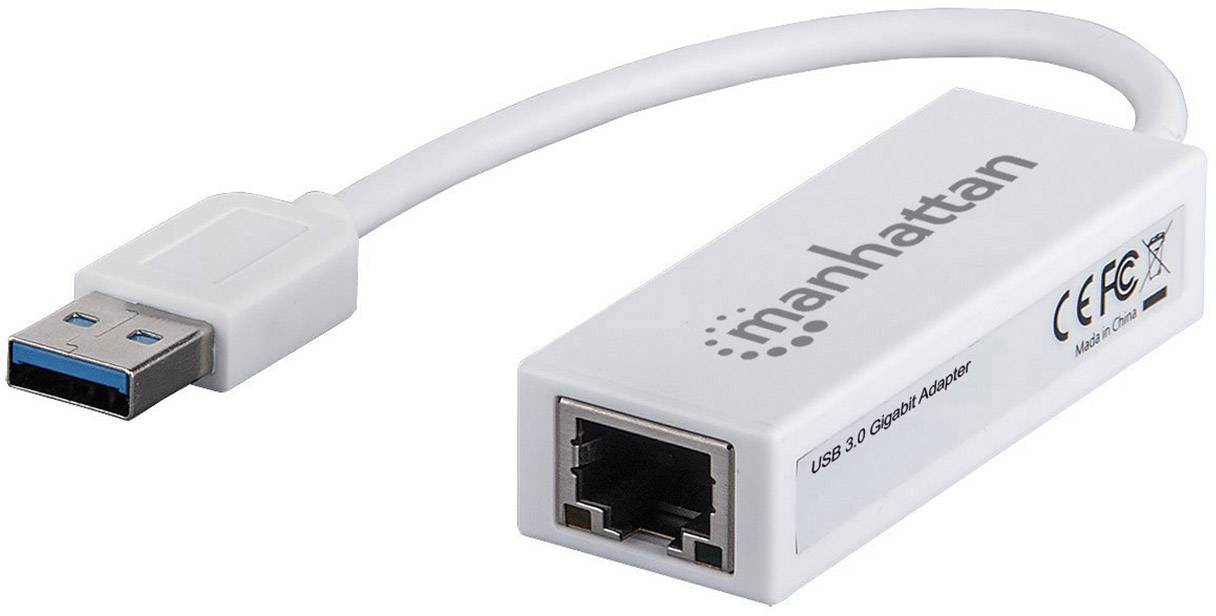 MANHATTAN USB Adapter Manhattan USB 3.0 -> RJ45 Gigabit Ethernet weiß