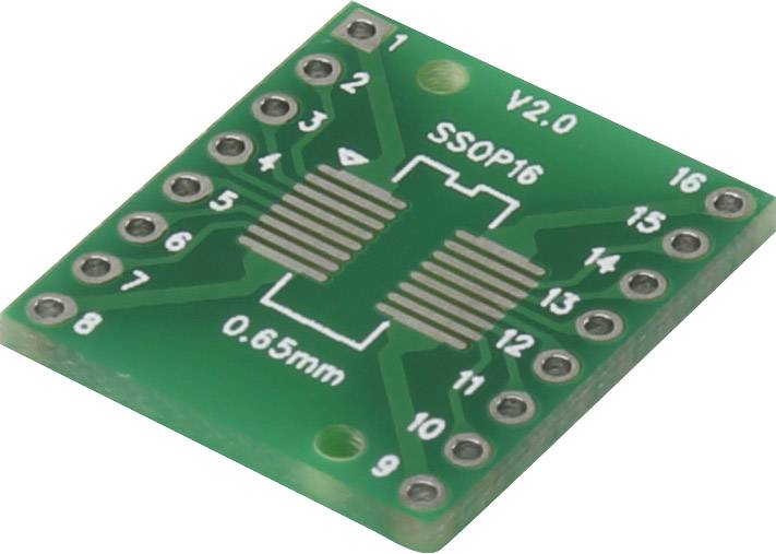 TRU COMPONENTS SSOP16-W Experimentierplatine Epoxyd (L x B) 20 mm x 21 mm 35 µm Rastermaß 2.54 mm Inhalt 1 St.