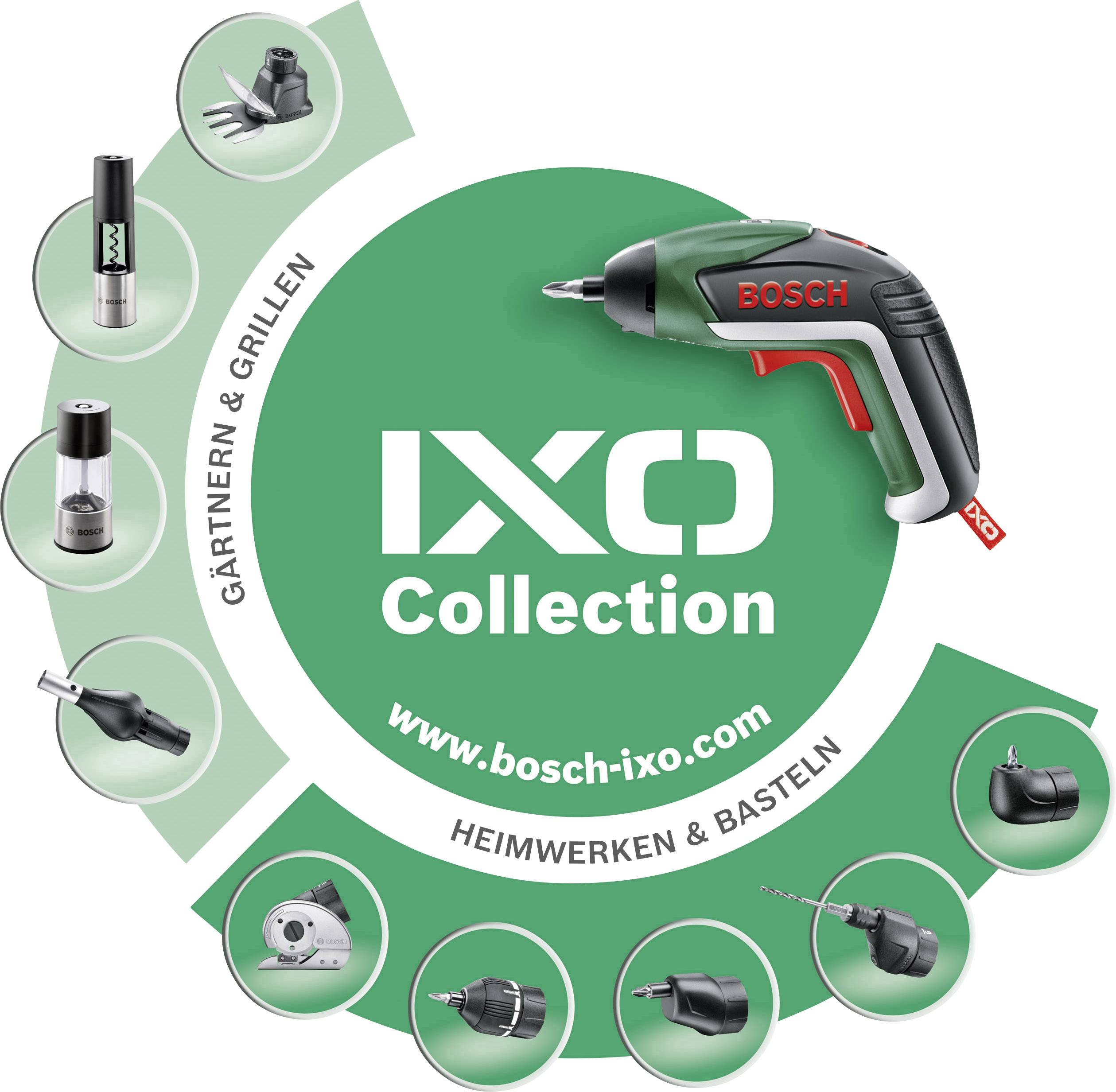 'IXO Collection' von Bosch, kabelloser Schraubendreher mit Zubehör für Garten, Grillen, Heimwerken und Basteln.