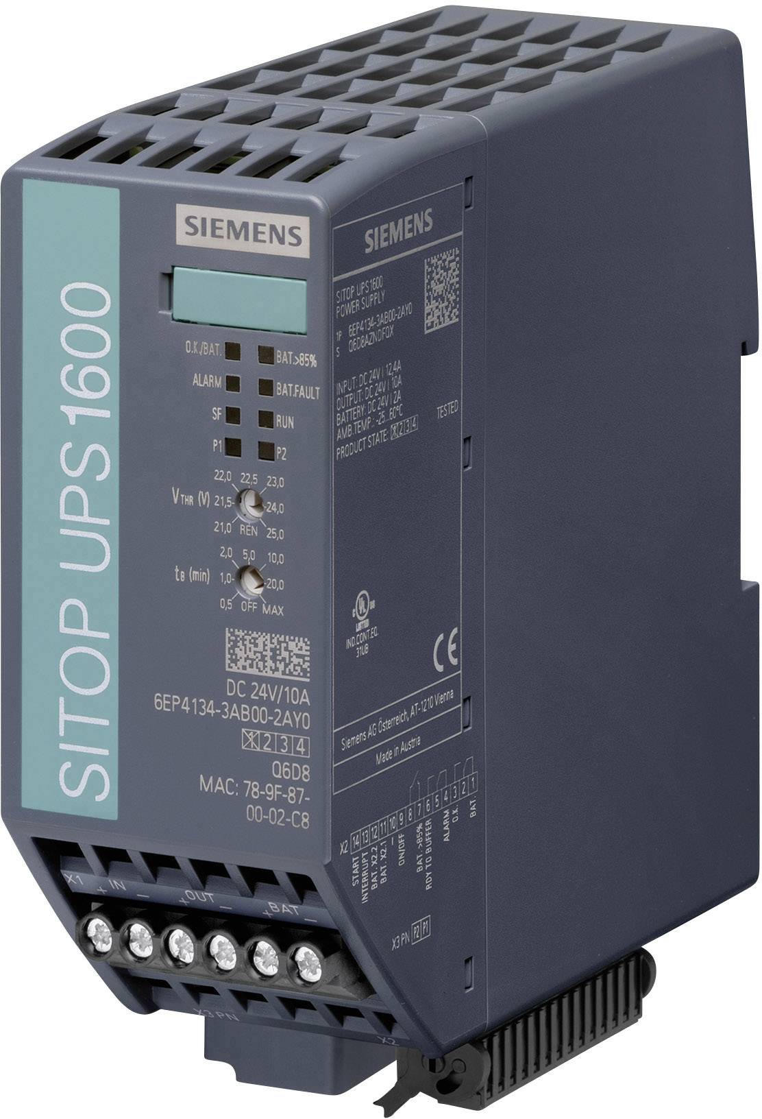 SIEMENS Industrielle USV-Anlage (DIN Rail) Siemens SITOP UPS1600