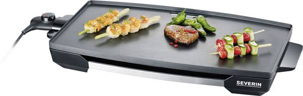 Severin KG 2397 Elektro Tischgrill mit manueller Temperatureinstellung  Edelstahl (gebürstet), Schwarz