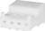 Ein weißer, rechteckiger Plastikstecker mit mehreren Anschlüssen, geeignet für elektrische Verbindungen.