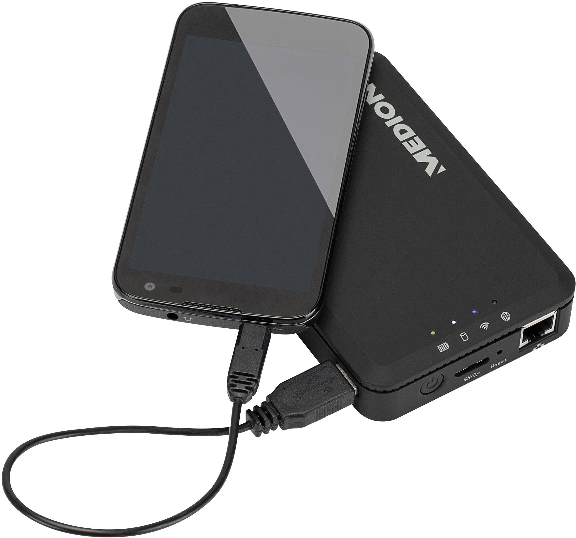 Disque dur WiFi Medion 500 Go noir sur le site Conrad 1278686