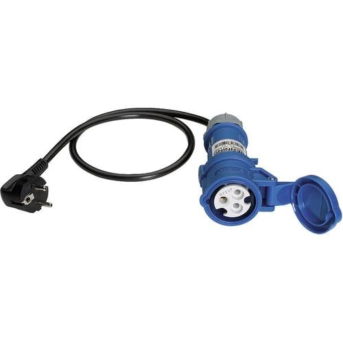 Benning 044144 Messadapter Schutzkontakt-Stecker - CEE-Cara-Kupplung Blau