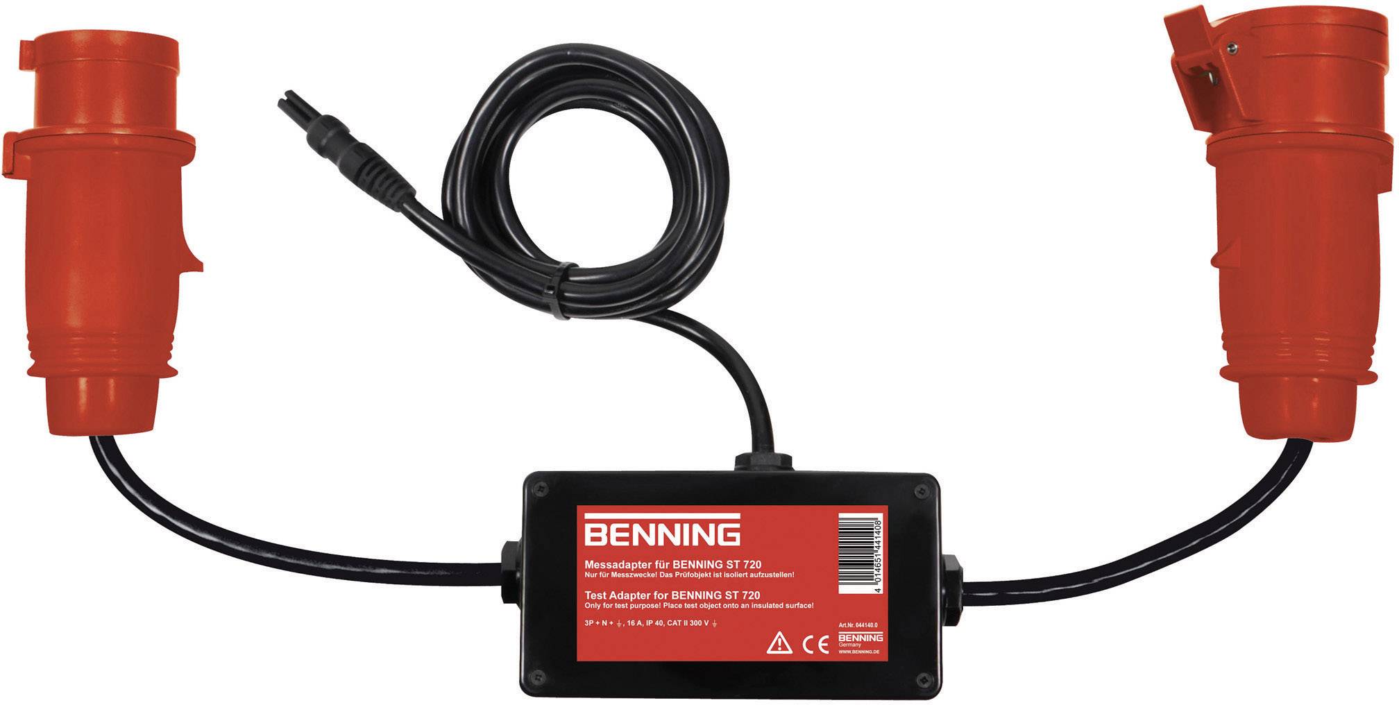 Benning Messadapter 32 A CEE 3-phasig Messadapter CEE-Stecker - CEE-Kupplung Rot