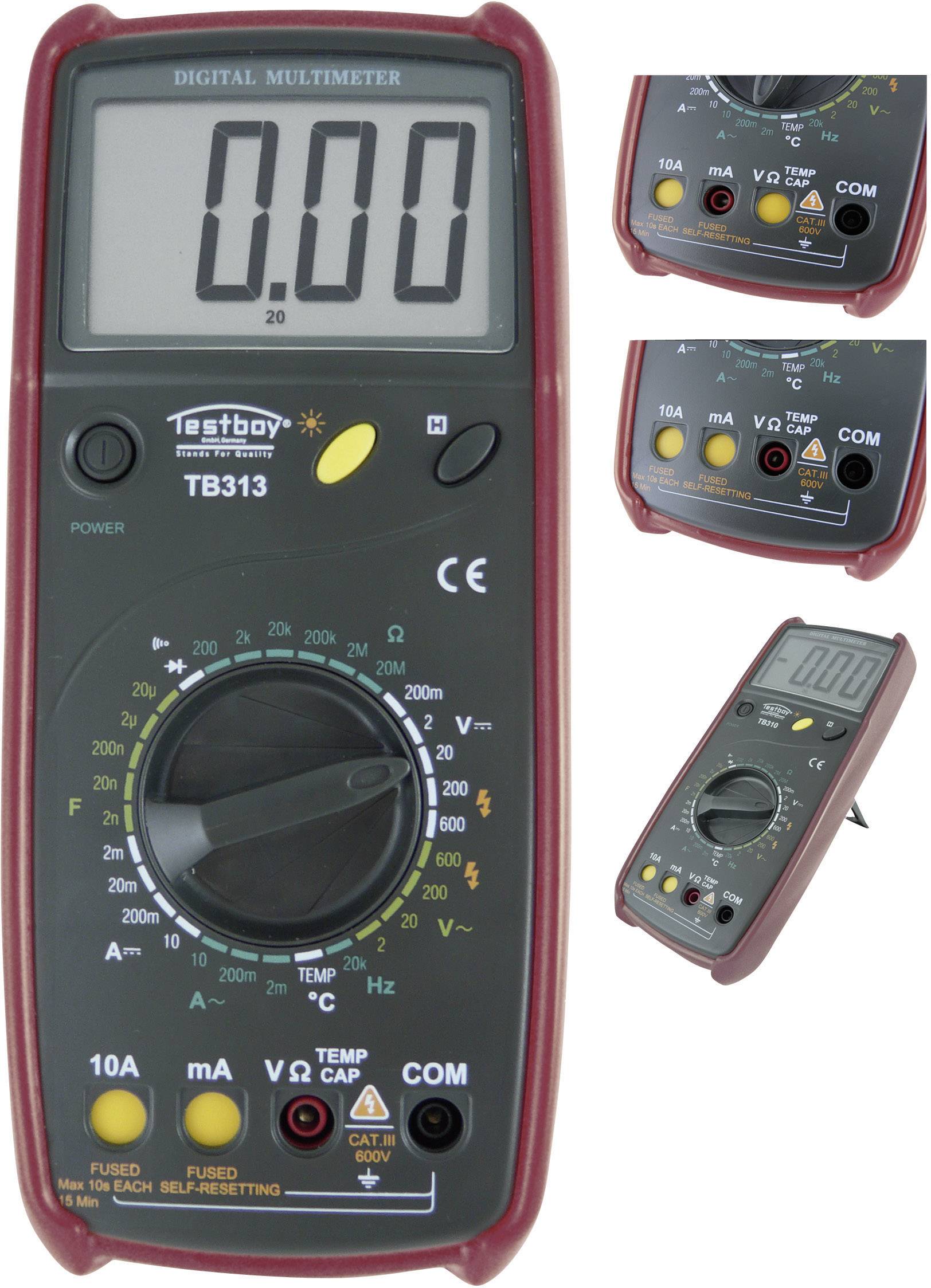 TESTBOY Hand-Multimeter digital Testboy TB 313 Kalibriert nach: Werksstandard CAT III 600 V Anzeige