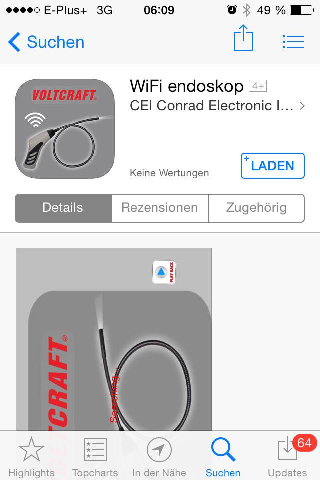 VOLTCRAFT BS-20 WIFI Endoskop Sonden-Ø: 8 mm Sonden-Länge: 85 cm-2