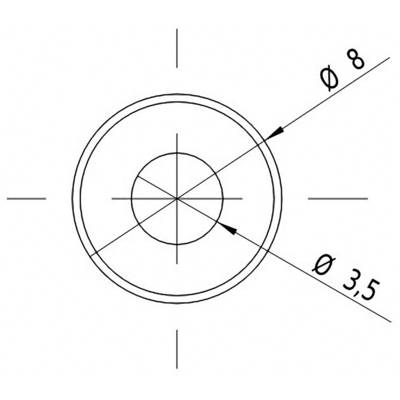 Technische Zeichnung eines Kreises mit zwei angegebenen Durchmessern: Außendurchmesser Ø 8, Innendurchmesser Ø 3,5.