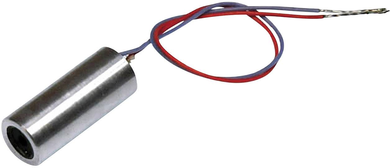 Zylinderförmiger Elektromagnet mit zwei herausragenden Kabeln, rot und blau. Hauptsächlich zur Steuerung mechanischer Bewegungen verwendet.