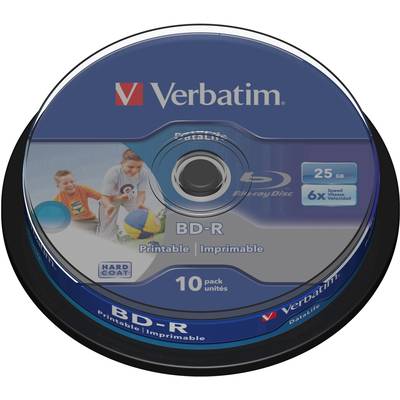 Verbatim 43804 Blu-ray BD-R Rohling 25 GB 10 St. Spindel Bedruckbar