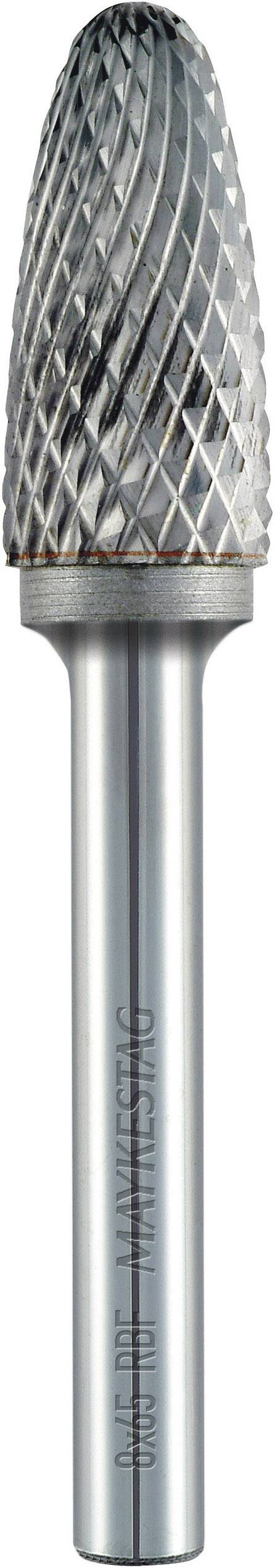 Ein zylindrischer Metallfräser mit diamantförmigem Schneidekopf, verwendet für die Bearbeitung von Materialien in industriellen Anwendungen.
