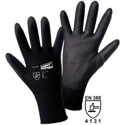 L+D worky MICRO black Nylon-PU 1151-XXL Nylon Arbeitshandschuh Größe (Handschuhe): 11, XXL EN 388:2016 CAT II 1 St.