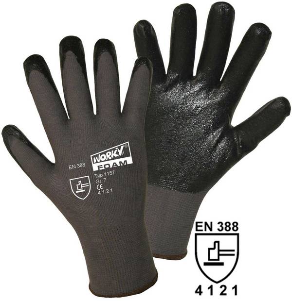 Leipold Doehle 1157-S FOAM Nylon-Nitril Nylon Arbeitshandschuh Größe (Handschuhe): 7, S EN 388   CAT II 1 St.