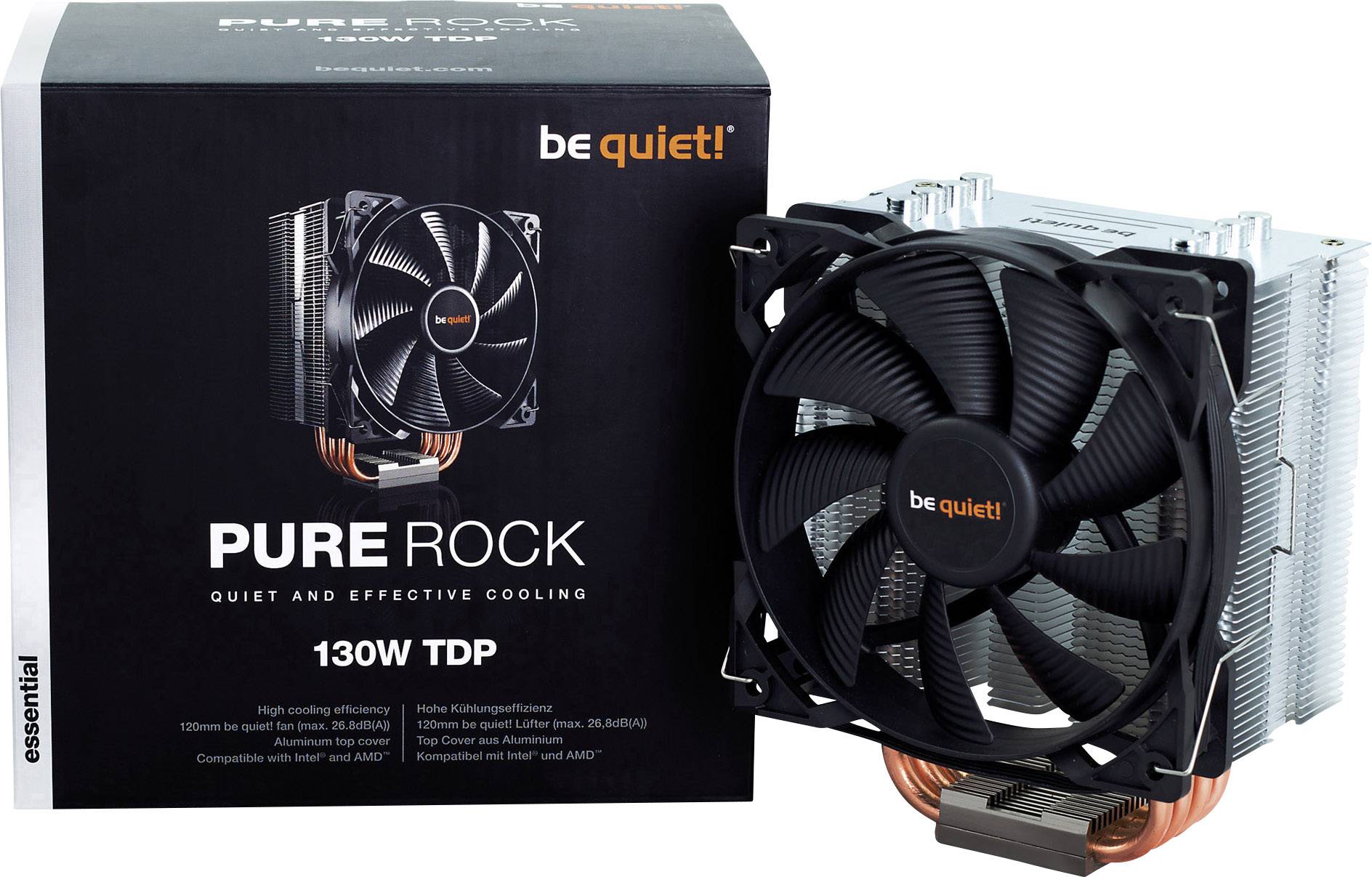 BeQuiet Pure Rock CPU-Kühler mit Lüfter Intel® LGA 2066, Intel® LGA 2011, Intel® LGA 2011-V3, Intel® LGA 1366, Intel® LG-1
