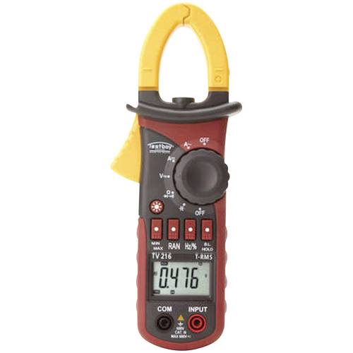 Testboy TV 216N Stromzange, Hand-Multimeter kalibriert (ISO) digital CAT III 600 V Anzeige (Counts): 6600