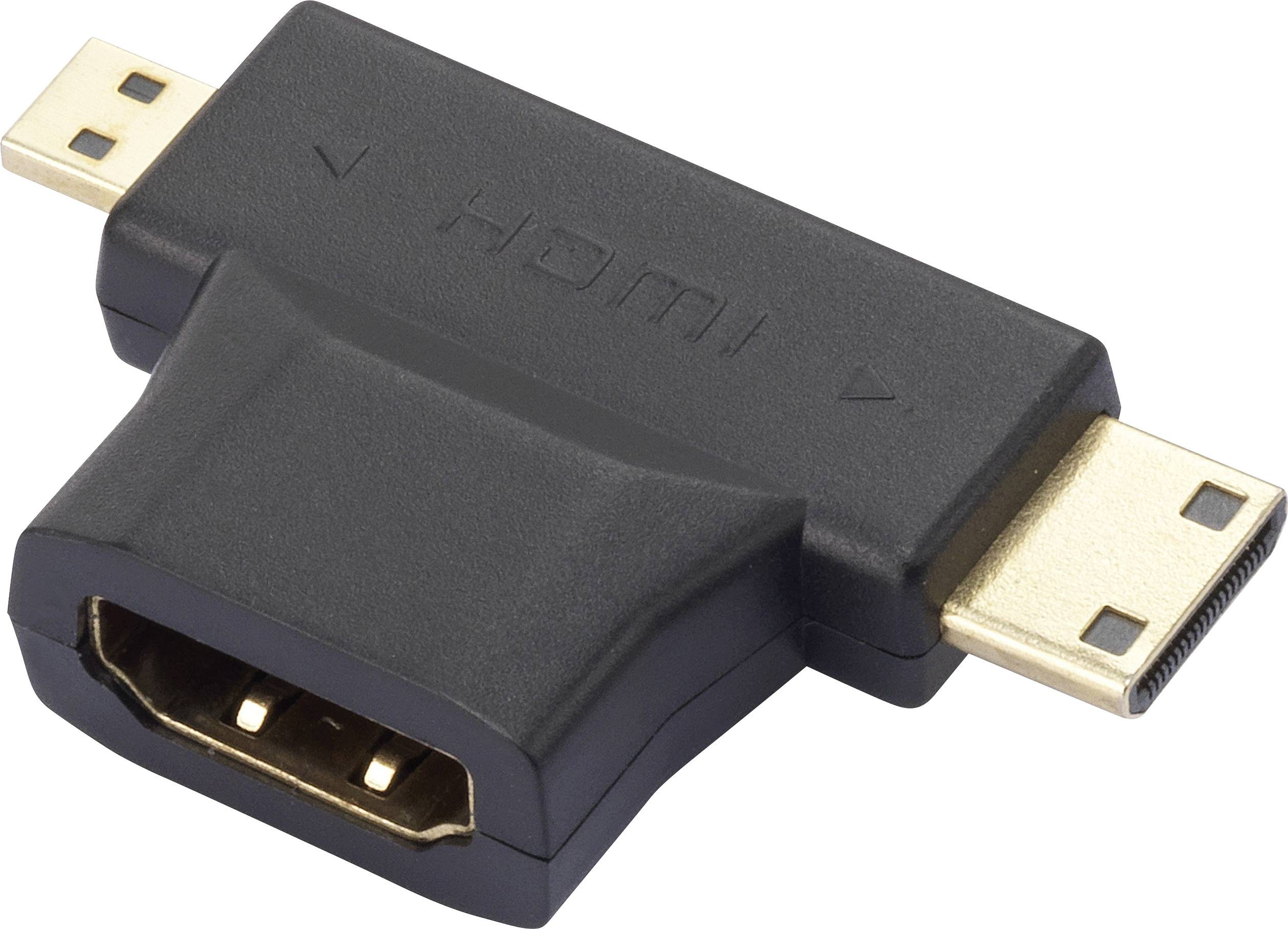 SPEAKA PROFESSIONAL HDMI Y-Adapter [1x HDMI-Stecker C Mini, HDMI-Stecker D Micro - 1x HDMI-Buchse]