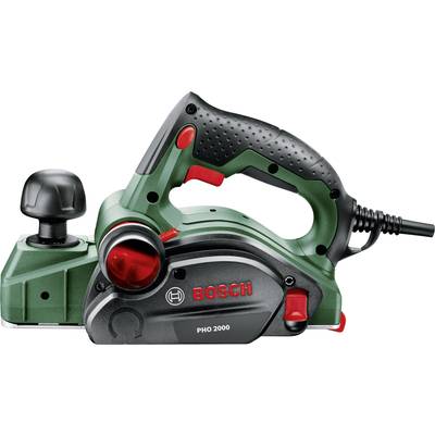 Elektrischer Handhobel Bosch PHO 2000 in Grün und Schwarz, ideal zum Glätten von Holzoberflächen. Mit ergonomischem Griff und Kabel.