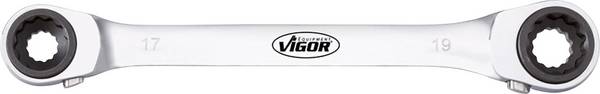 Vigor V2705 V2705 Doppel-Ringratschenschlüssel-Satz  Schlüsselweite (Metrisch) 10 - 19 mm