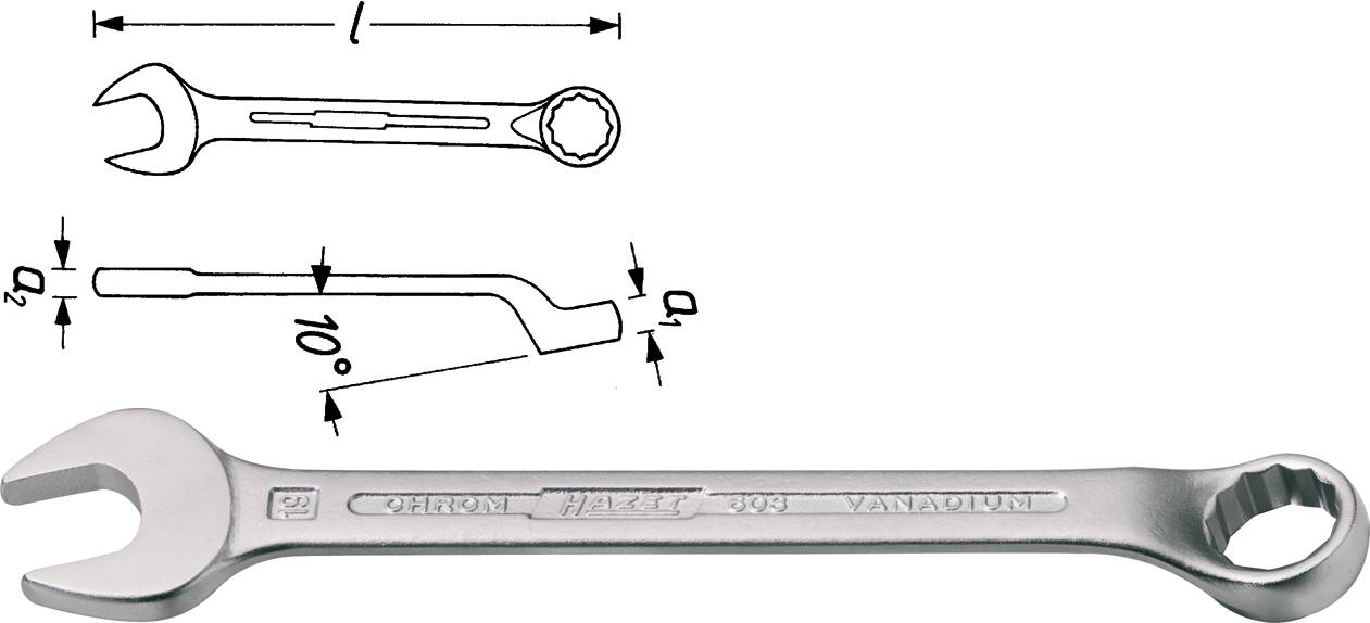 HAZET Ring-Maulschlüssel Schlüsselweite 12 mm 603-12 (603-12)