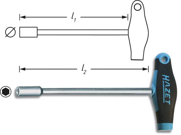 Hazet 428-11 Werkstatt Steckschlüssel-Schraubendreher Schlüsselweite (metrisch): 11 mm  Klingenlänge: 230 mm