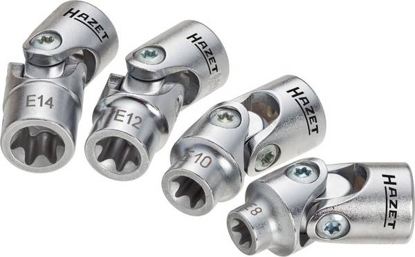 Hazet 880G-E/4 Gelenk-Steckschlüsseleinsatz-Set  3/8" (10 mm) 4teilig 880G-E/4