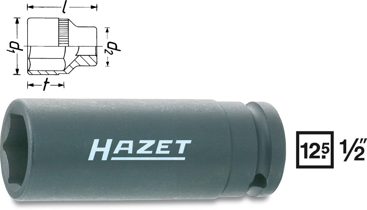 HAZET Kraft-Steckschlüssel-Einsatz (6kt.) 900SLG-27 Länge (900SLG-27)
