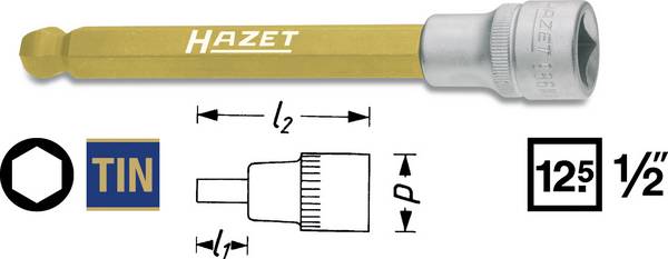 Hazet 986KK Steckschlüssel-Bit-Einsatz  1/2" (12.5 mm)  986KK-5