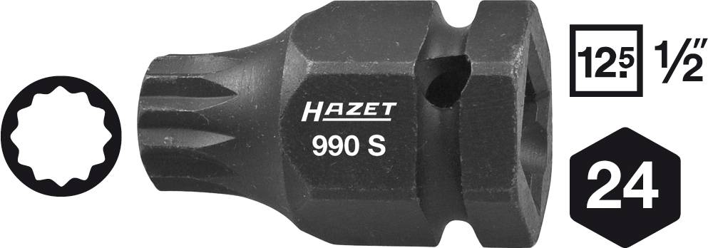 HAZET Kraft-Schraubendreher-Steckschlüssel-Einsatz 990S-16 Länge (990S-16)