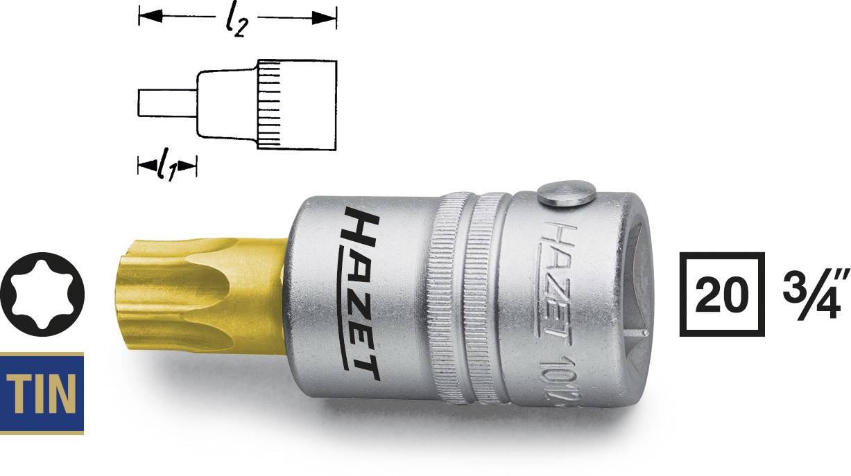 HAZET TORX® Schraubendreher-Steckschlüssel-Einsatz 1012-T80 Länge (1012-T80)