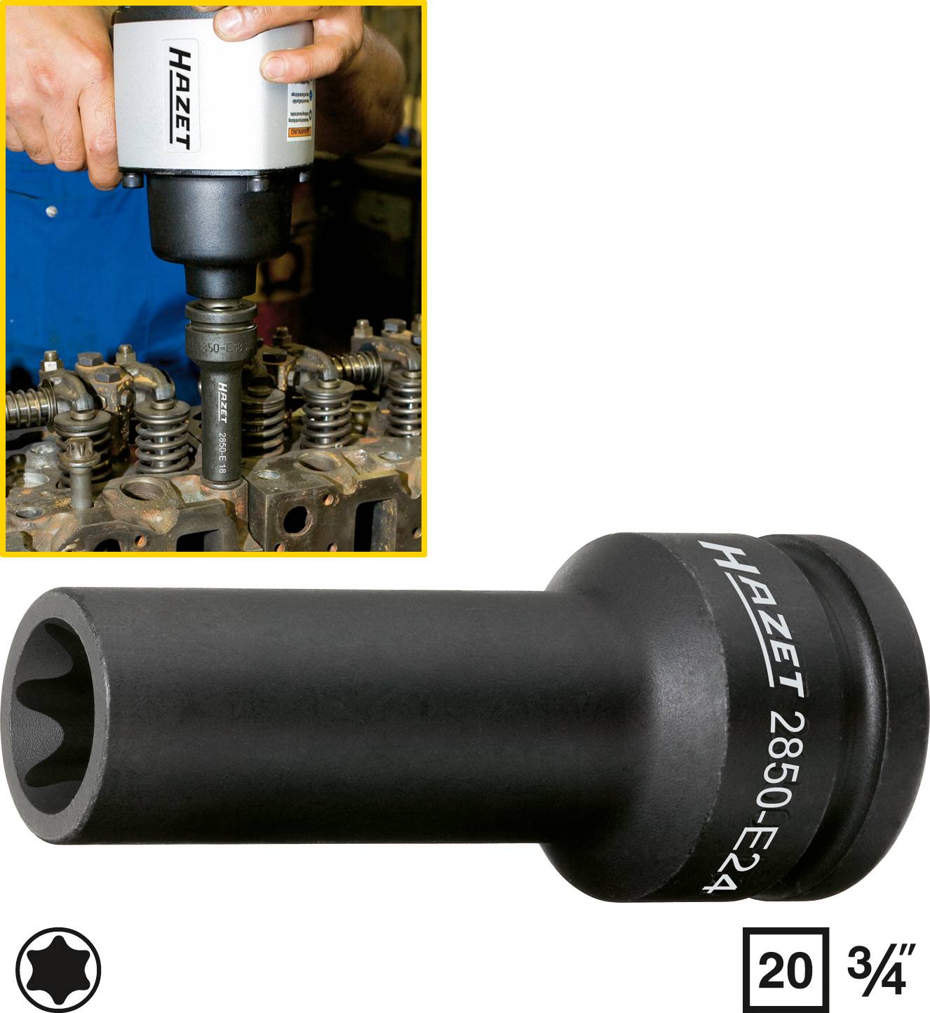 HAZET TORX® Zylinderkopf-Werkzeug 2850-E24 Länge (2850-E24)