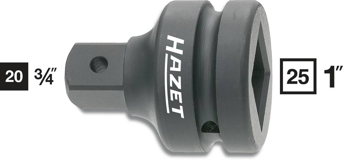 'Adapter von 3/4-Zoll auf 1-Zoll mit HAZET-Logo, zum Einsatz in Werkzeugmaschinen.'