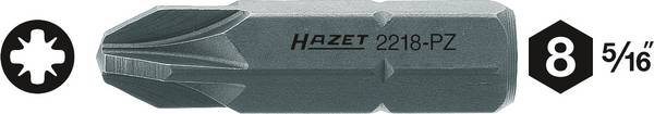 Hazet 2218-PZ3 2218-PZ3 Kreuzschlitz-Bit Antrieb: 5/16" (8 mm) Abtrieb: Kreuzschlitz Pozidriv PZ 3 32 mm