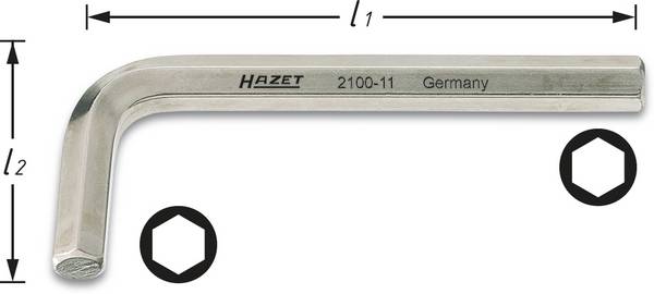 Hazet 2100-04 Innen-Sechskant Winkelschraubendreher 4 mm