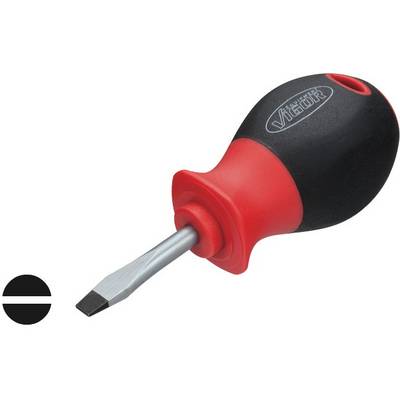 Kreuzschlitzschraubendreher mit ergonomischem Griff, rotem Griffende, silberner Spitze und 'VIGOR'-Logo. Ideal für Präzisionsarbeit.