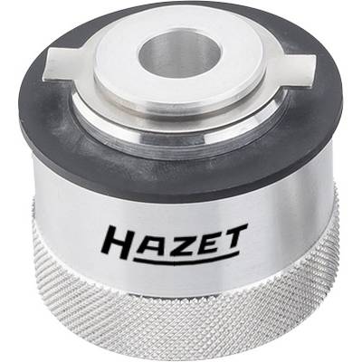 Metallisches Werkzeug mit Schriftzug 'Hazet', zylindrische Form, geriffelte Basis, vermutlich ein spezieller Aufsatz oder Adapter.