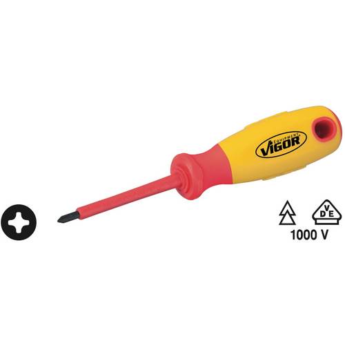 Vigor V2064 VDE Kreuzschlitz-Schraubendreher PH 2 Klingenlänge: 100 mm