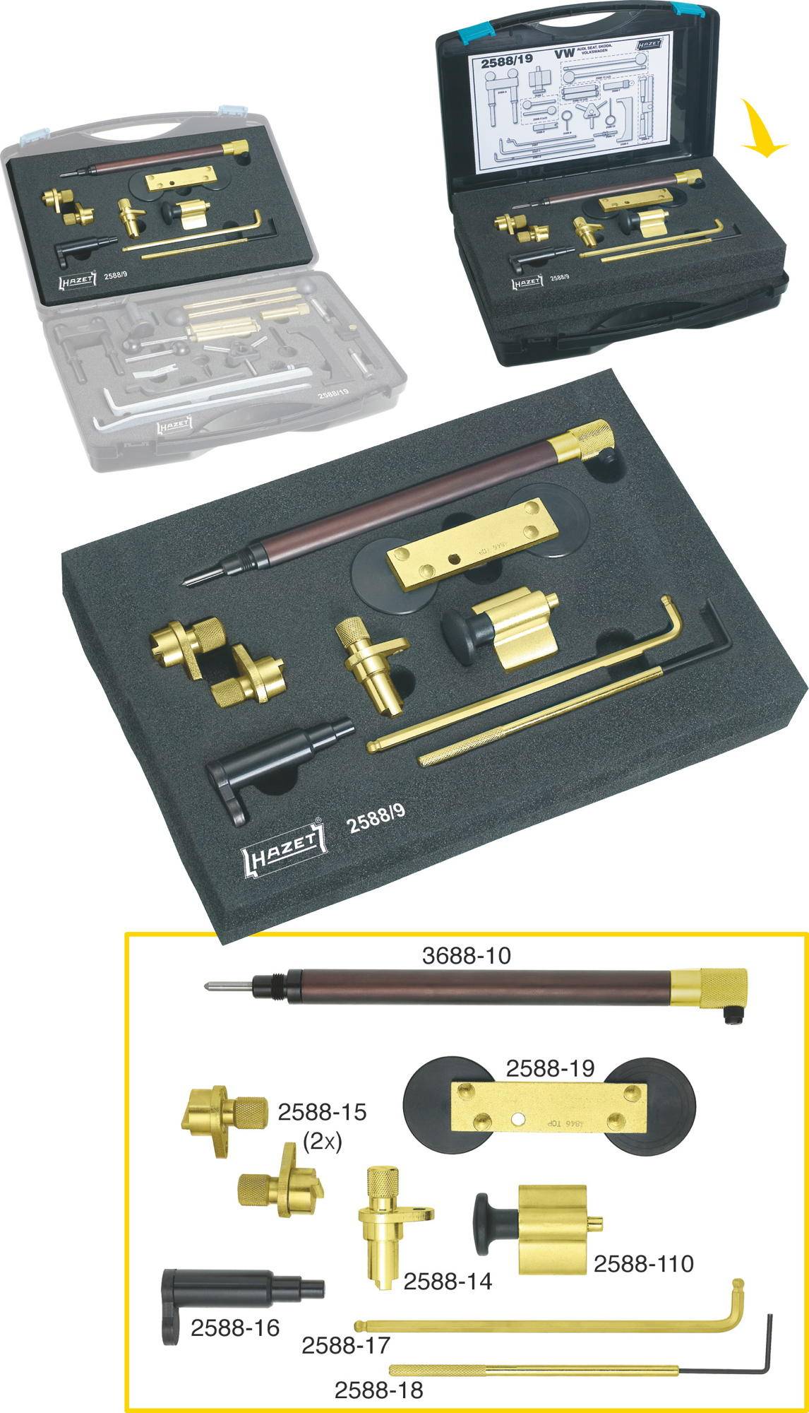 Hazet 2588/9 MotoreinstellWerkzeug AUDI, VW, SEAT, ŠKODA